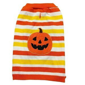 Martha Stewart Pets Halloween Dog Striped Orange Pumpkin Sweater Costume Large